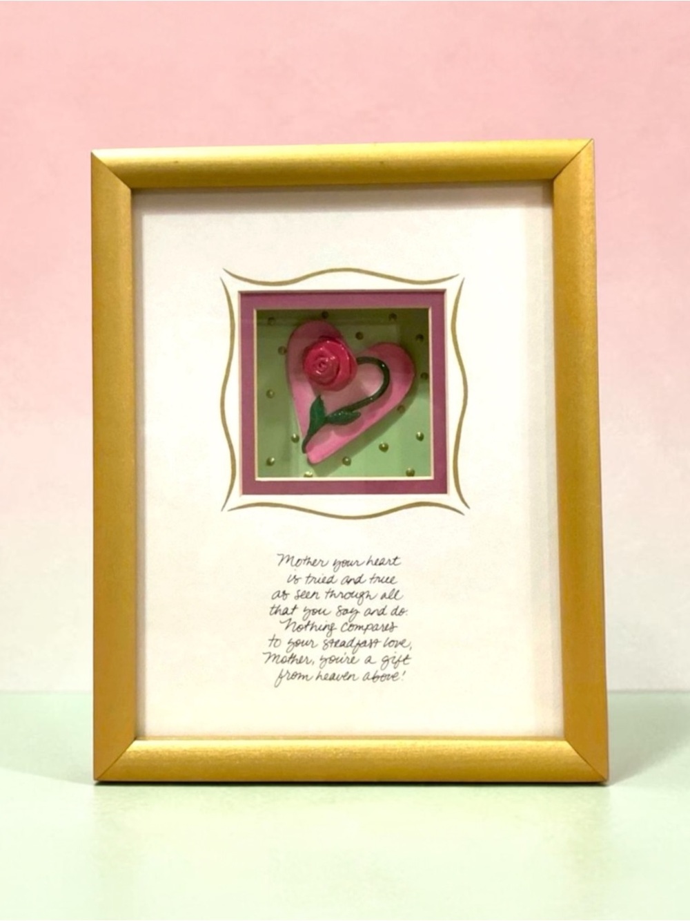 Heart and Rose 3D Framed Wall Decor Picture